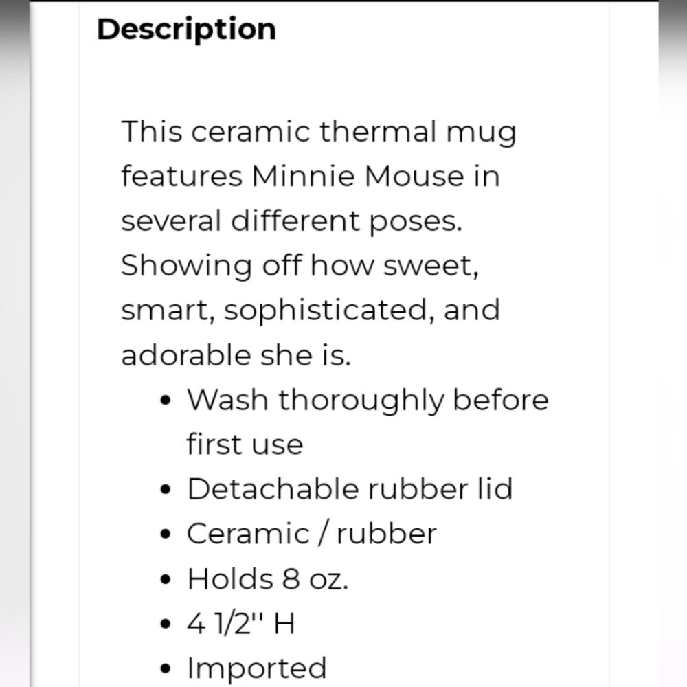 Minnie Mouse Coffee Mug - Picture 3 of 8